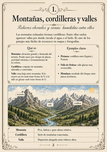 Sample page from Accidentes geográficos y geológicos